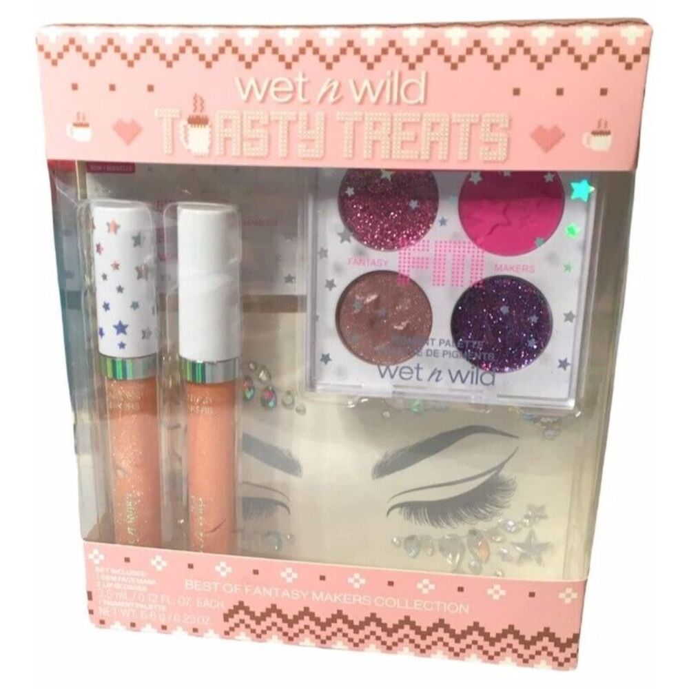 Wet N Wild Tasty Treats Set Pigment Palette Gem Face Mask 2 Lip Glosses